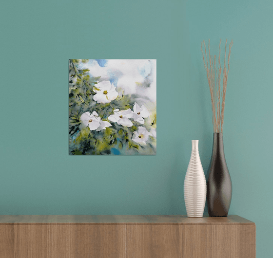 White magnolia flowers