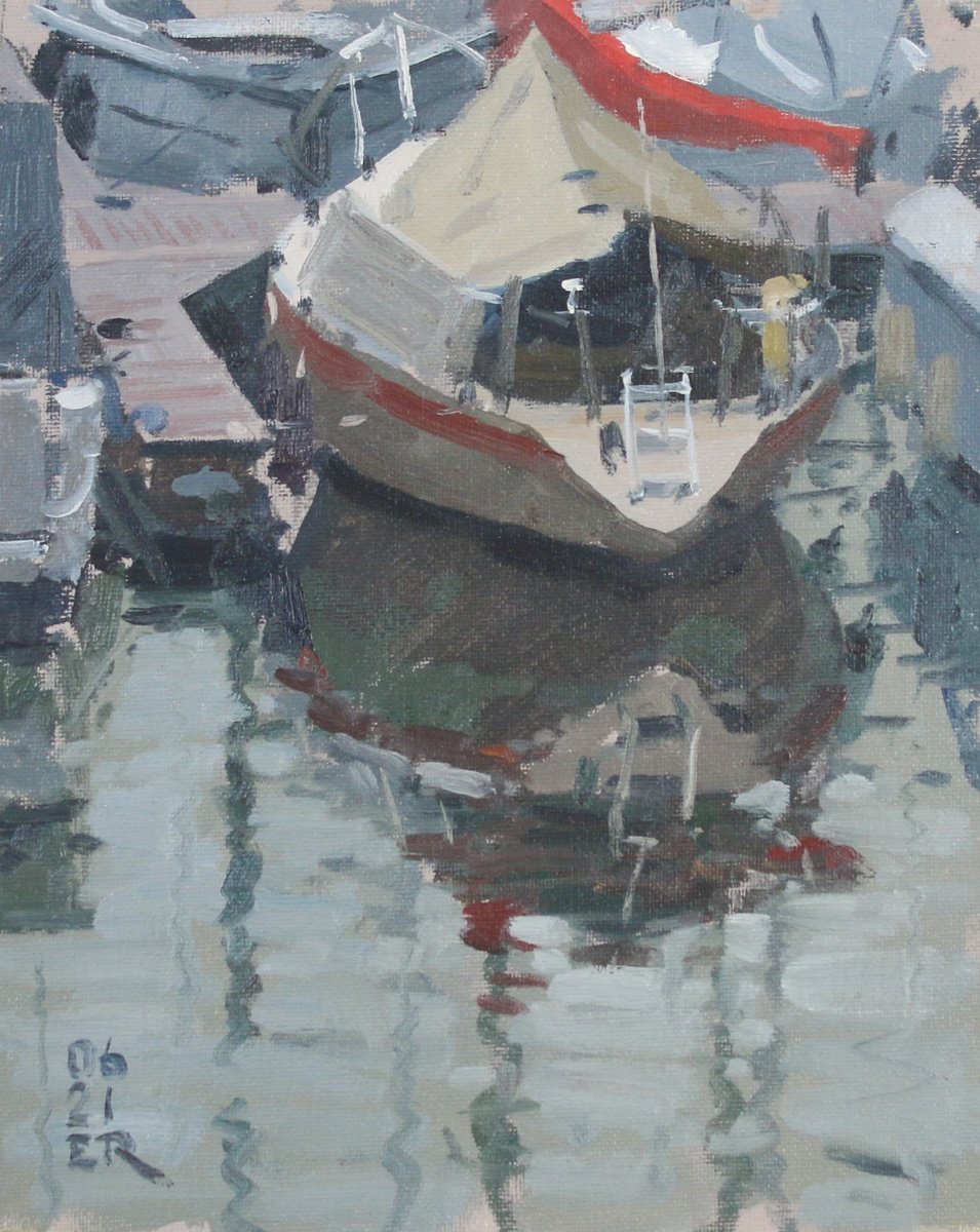 Sailboat Moored at Southampton by Elliot Roworth
