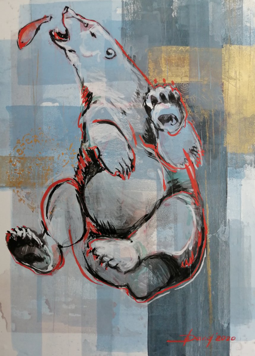 Illustrative Animal Ink Drawing By Olga David, 14 X 20", Barenlied, Original Artwork