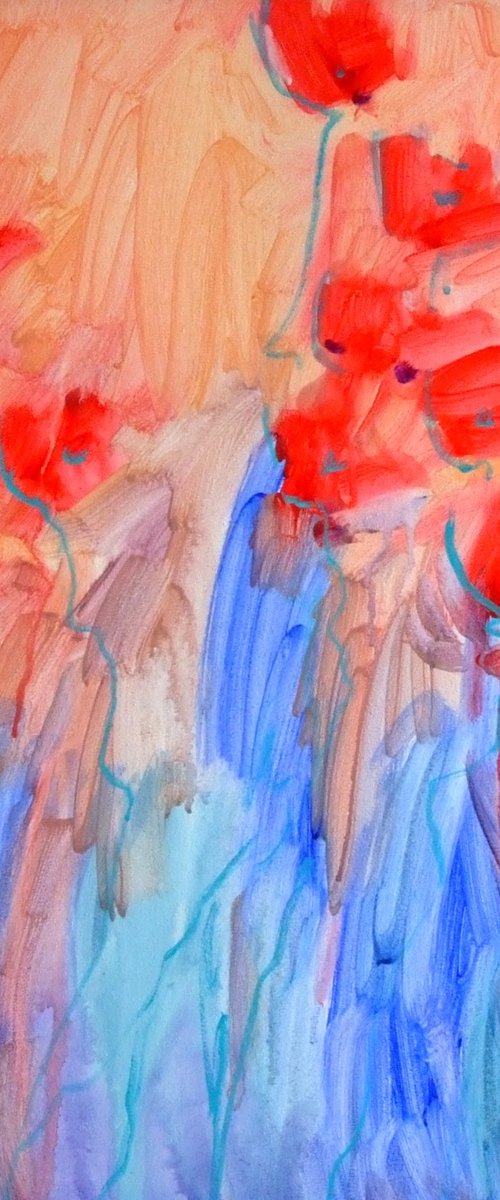 Poppies in the Garden #17 by Marina Krylova