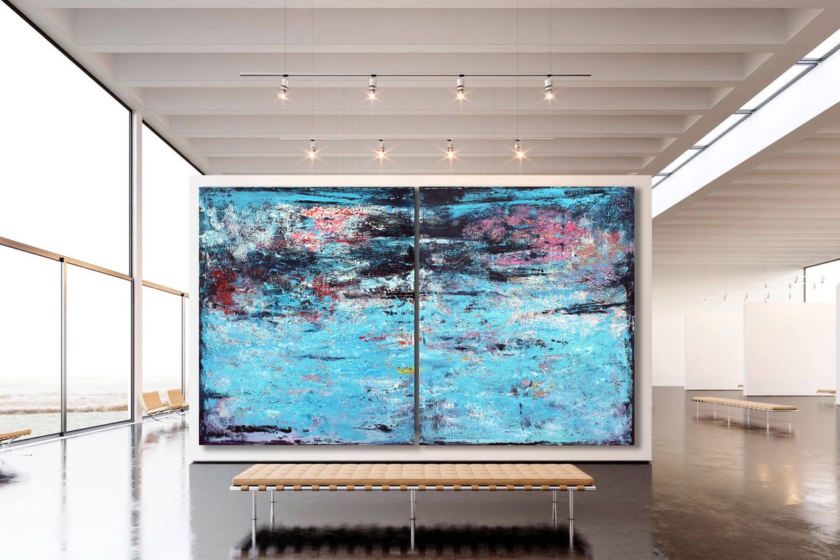 Abstract Acrylic Painting By Veljko Martinovic, 130 X 79", "Dream Me Back To Childhood", Original Artwork