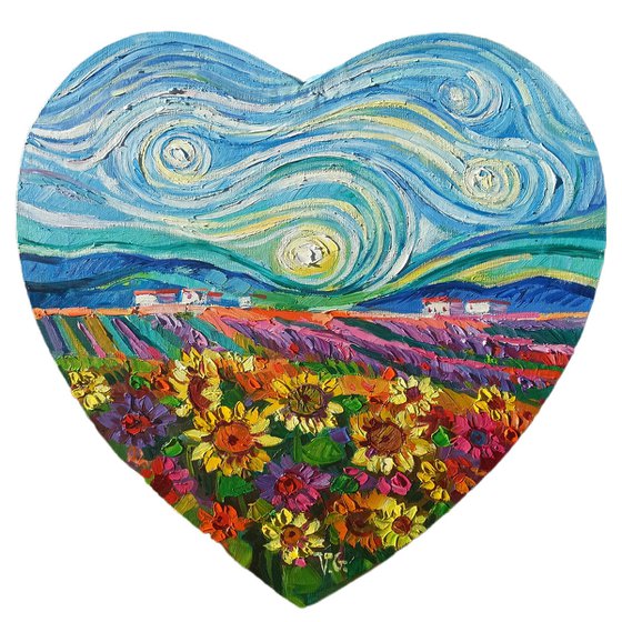 Summer fields under Gogh sky