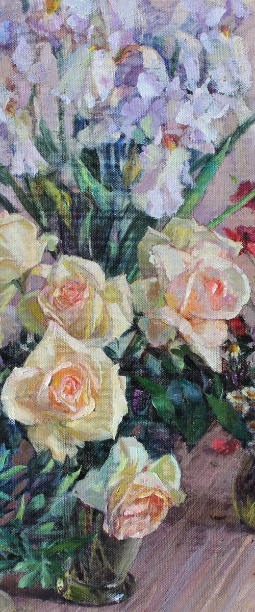 Still life with spring flowers by Volodymyr Tarabanov