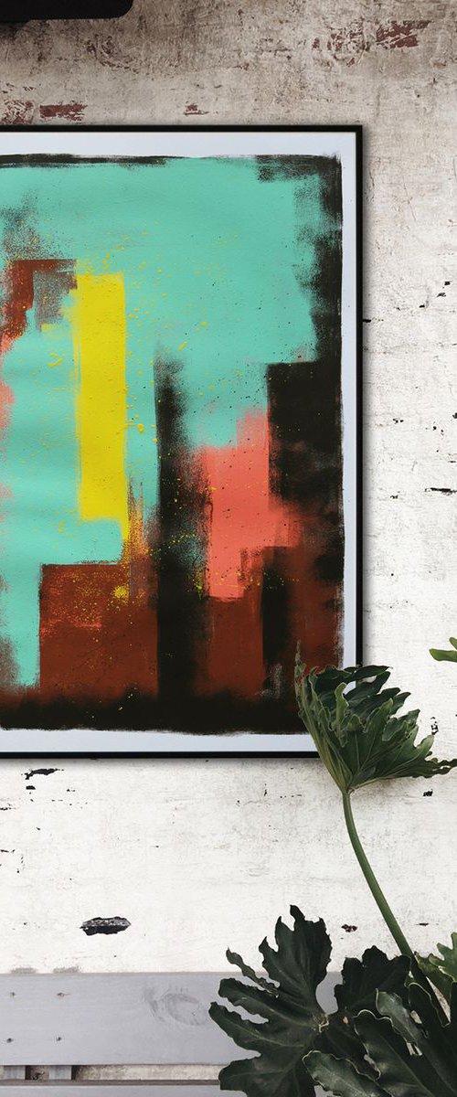 Sunny Amiga-  Large Art on paper - (50cmx70cm) 27J by Ronald Hunter