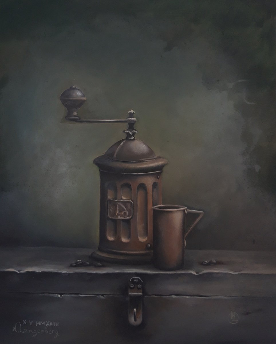 Photorealistic Still Life Oil Painting By Natalia Langenberg, 9 X 12", An Old Ritual, Original Artwork