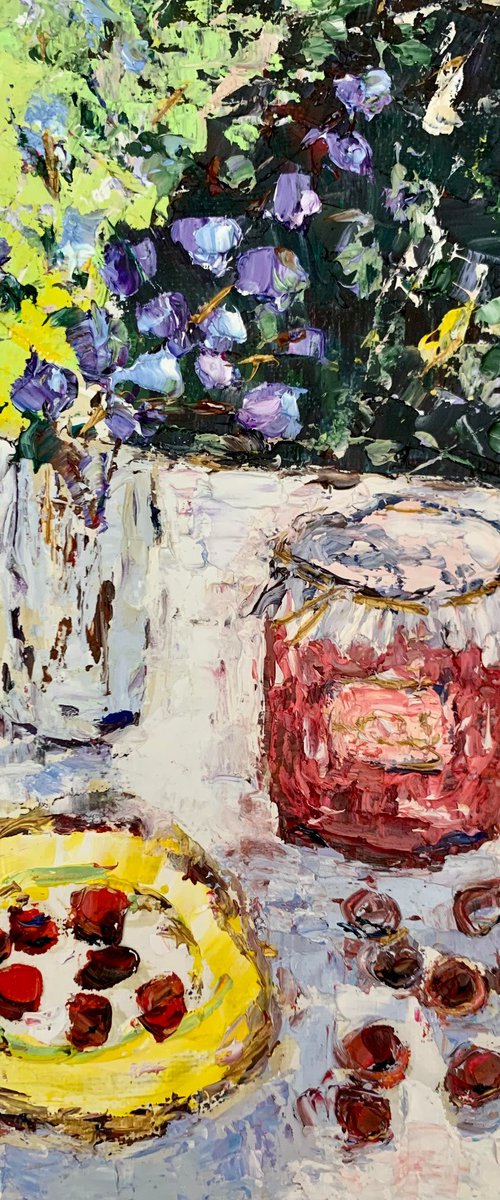 Still life with cherries by Vilma Gataveckienė