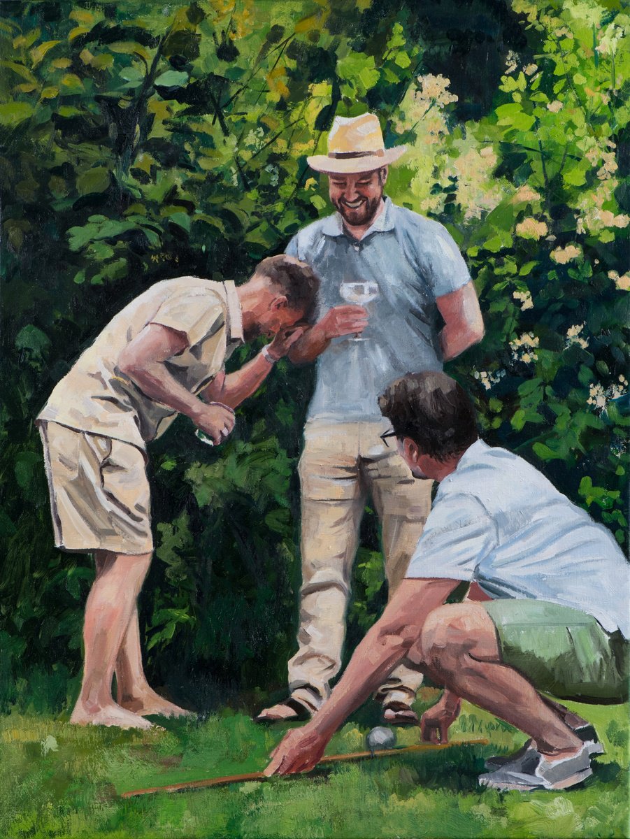 Petanque III. He just couldn’t stop laughing! by Roeland Kneepkens