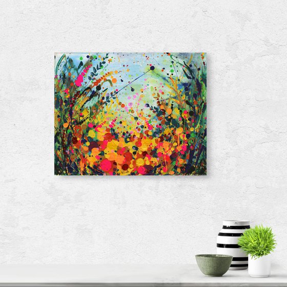 Floral Euphoria 3 -  Abstract Flower Painting  by Kathy Morton Stanion