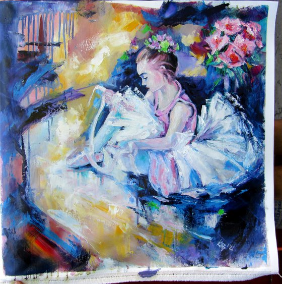 Little ballerina with flowers