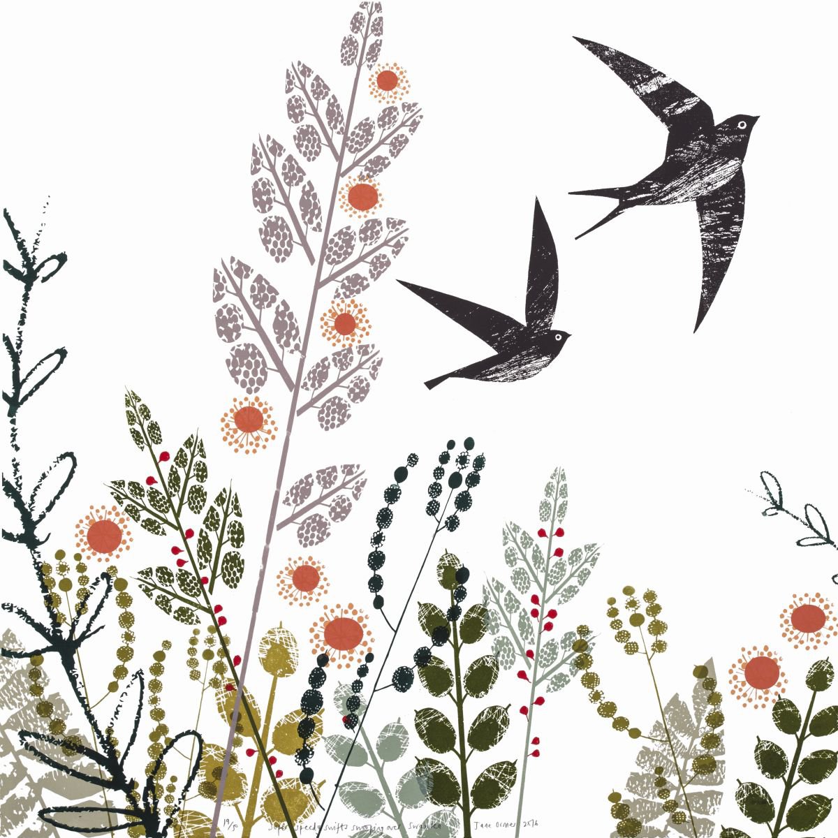 Swallows swooping swiftly over Swansea by Jane Ormes