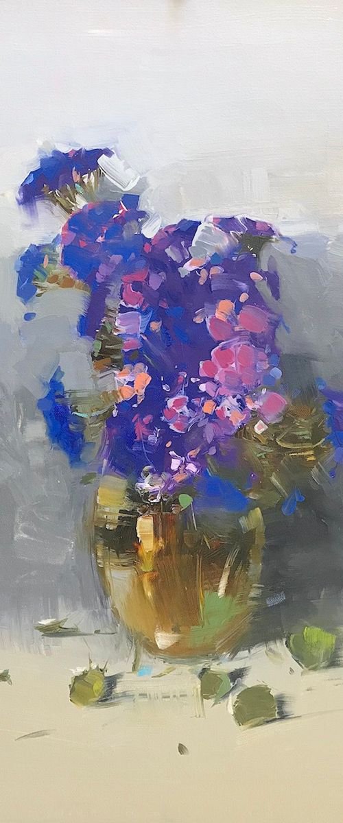 Bouquet of Flowers, Oil painting, One of a kind, Handmade artwork by Vahe Yeremyan