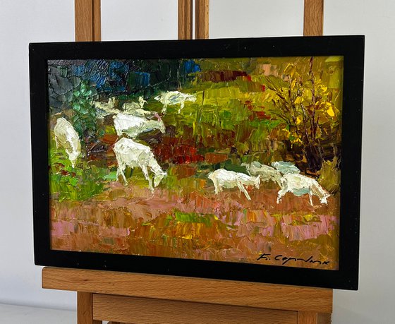 White Goats in the Meadows