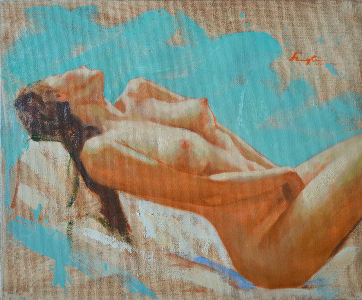 Original Oil Painting Art Impression Naked Women Oil