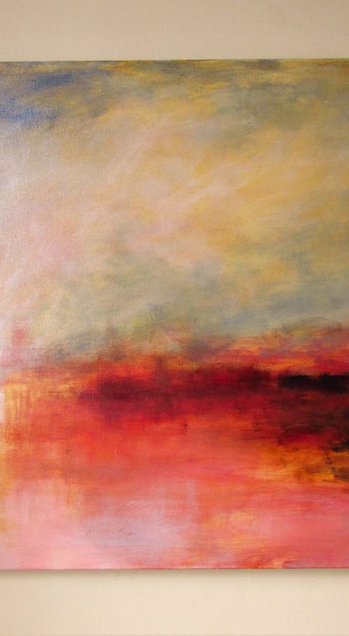 Serenity. Semi abstract classical landscape on canvas 60x80cm. by Jackie Smith