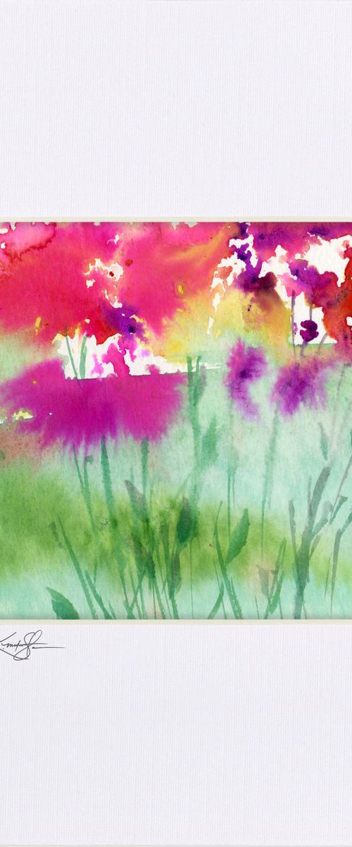 A Walk Among The Flowers 6 - Abstract Floral Watercolor painting by Kathy Morton Stanion by Kathy Morton Stanion
