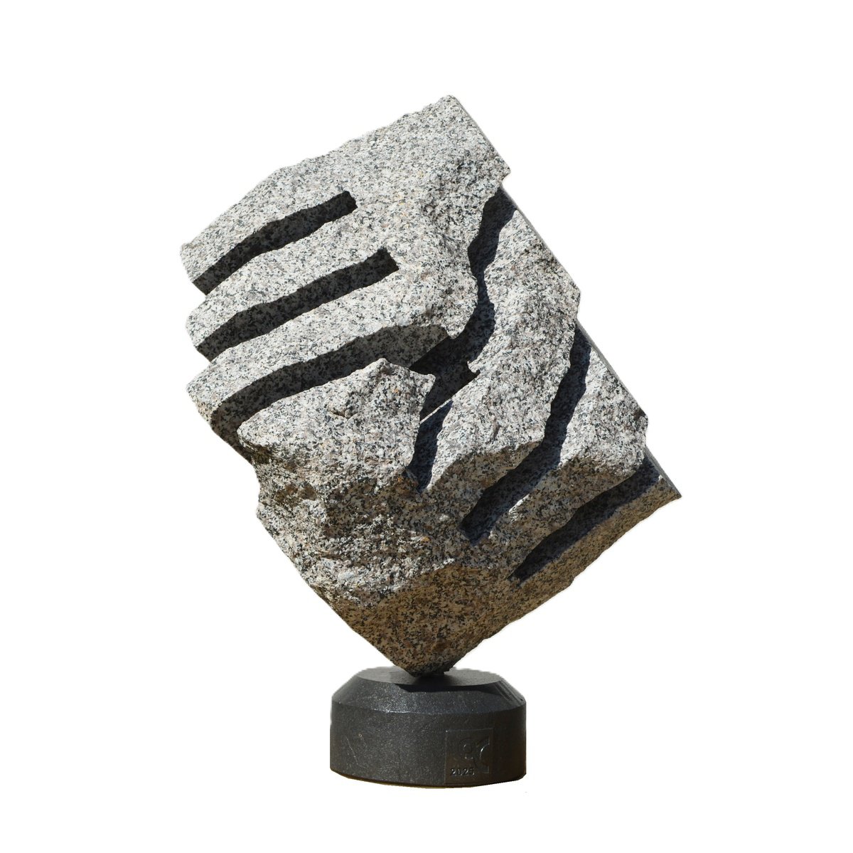 Geometric Abstract Stone Sculpture By Ognyan Chitakov, 16 X 21", "Gravity Pulse", Original Artwork