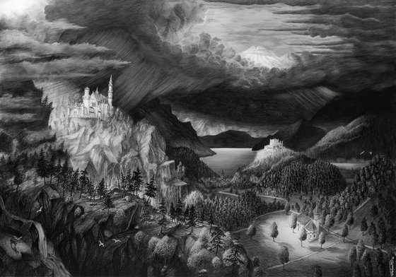 Storm passing Neuschwanstein