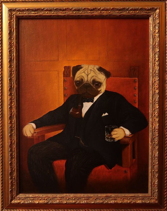 Winston. Pug portrait