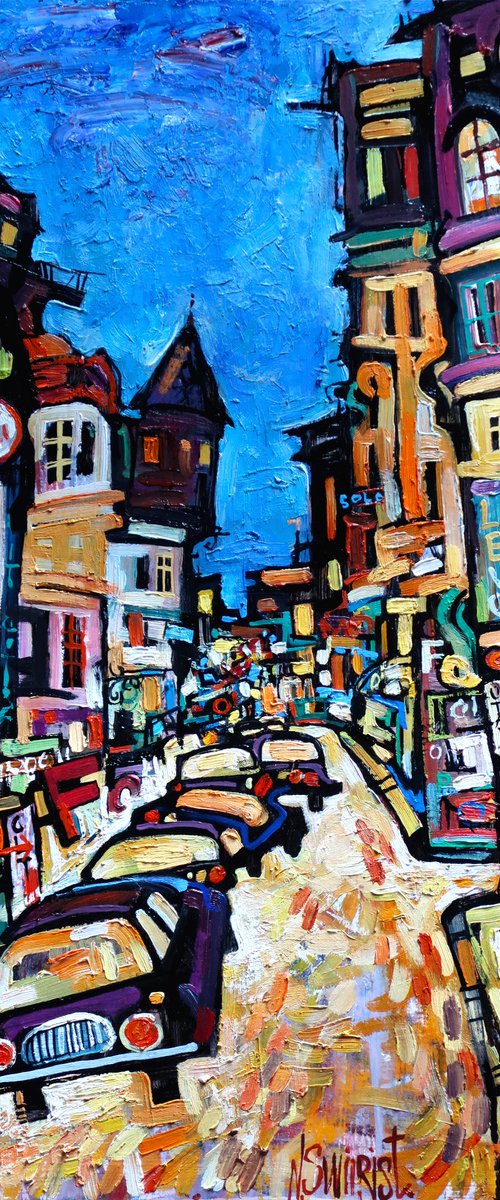 Mosaic of Paris at night. 1. by Nikifor Swiristuhin