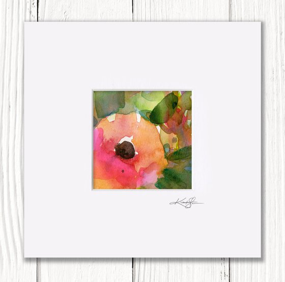 Little Dreams 35 - Small Floral Painting by Kathy Morton Stanion