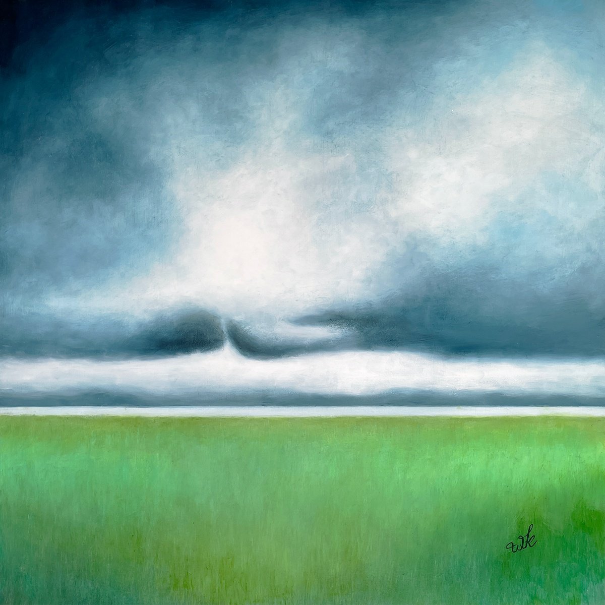 Impressionistic Landscape Oil Painting By Waldemar Kaliczak, 24 X 24", Afterimage #8, Original Artwork