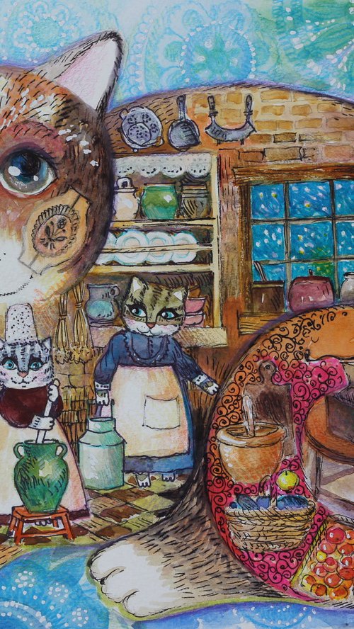 A Cozy Evening in the Mountain Chalet by Oxana Zaika