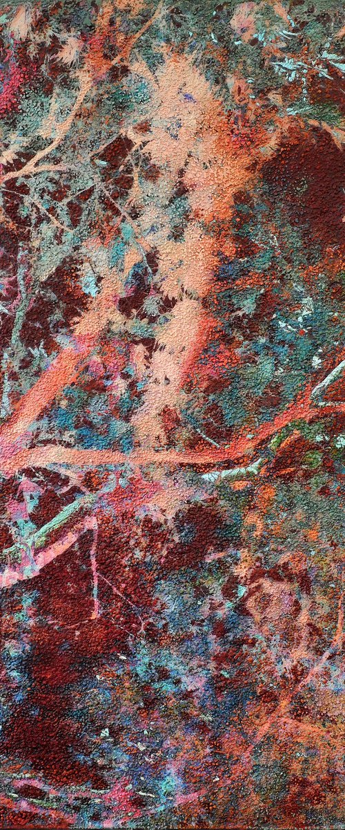 Oxidized burgundy tree leaves by Karin Vermeer