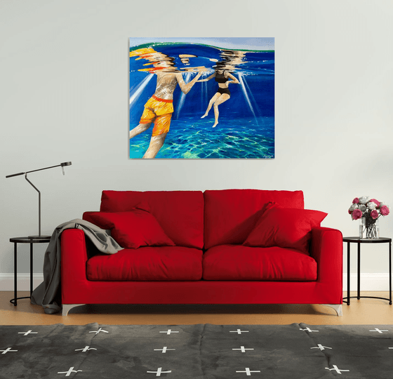 Large underwater painting 100-120cm