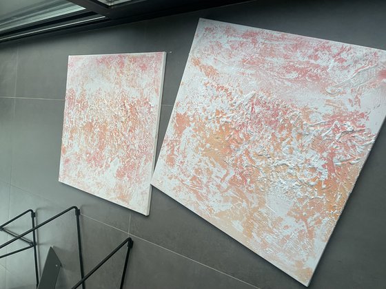 Spring love diptych painting