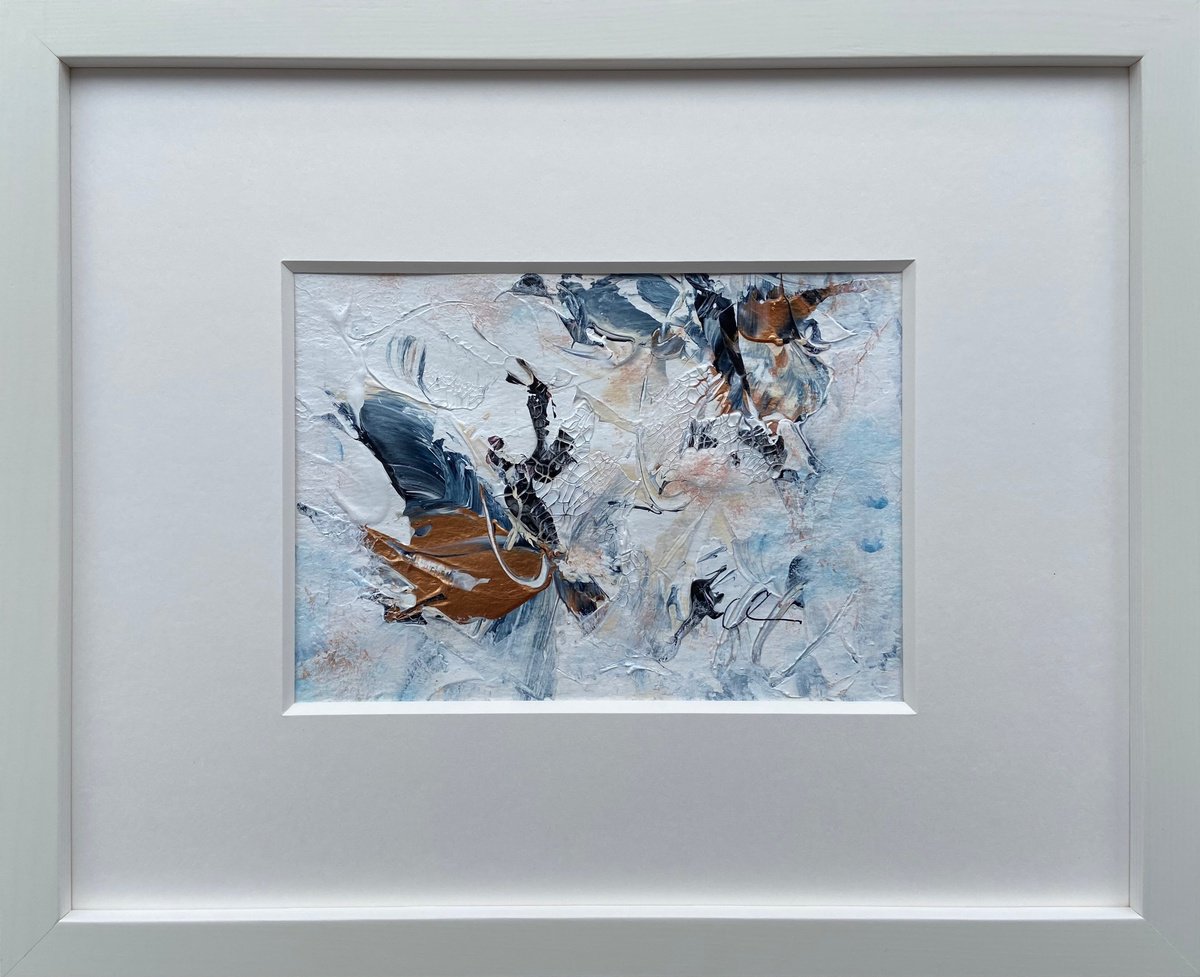 Organic Abstract Acrylic Painting By Maria Bevilacqua-Fischer, 13 X 10", Tiny Treasure No. 51, Original Artwork