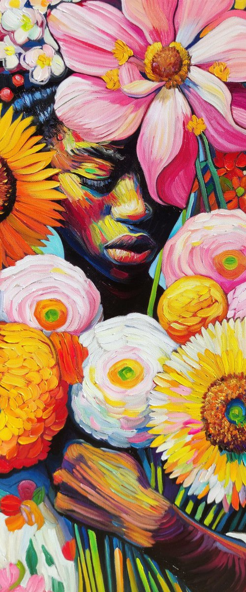 Flower Girl – Floral Portrait by Angie Wright