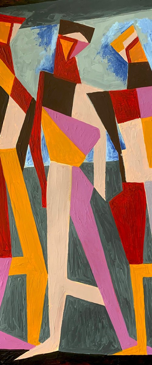 Three Abstracted Figures by Koola Adams