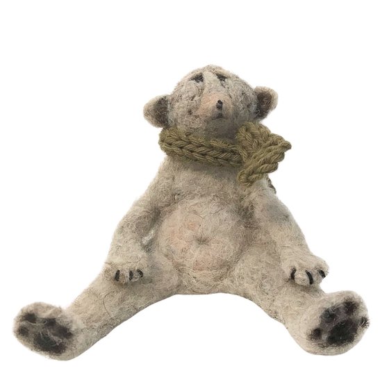 Reblochon, felted wool bear