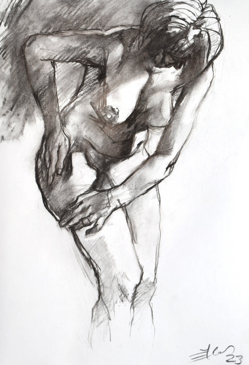 Nude bather by Goran Žigolić Watercolors
