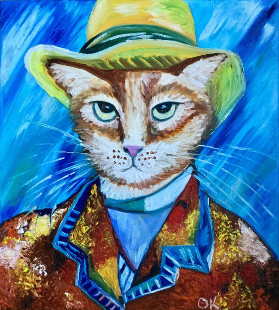 Serious Cat La Van Gogh