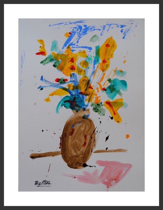 Le vase aux fleurs jaunes / 11,81 x 15,75 in.(30x40cm) / 2018