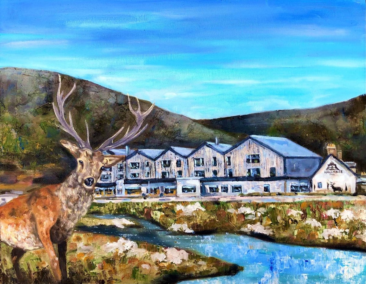 Photorealistic Oil Painting , Scotland - Kingshouse Hotel, Glencoe By Stevie Nicholson, 20 X 16, Artwork For Sale On Artfinder