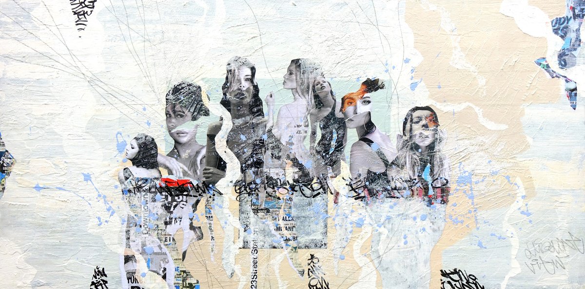 Portrait Collage By Tomasz Brynowski, 55 X 28", The Return Of Odysseus, Original Artwork