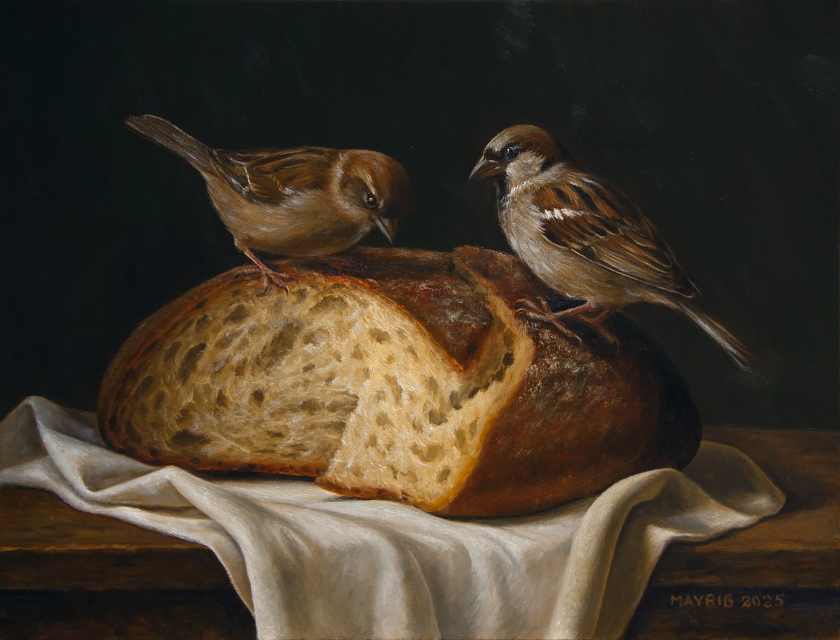 Photorealistic Still Life Oil Painting By Mayrig Simonjan, 16 X 12", Plenty To Share, Original Artwork