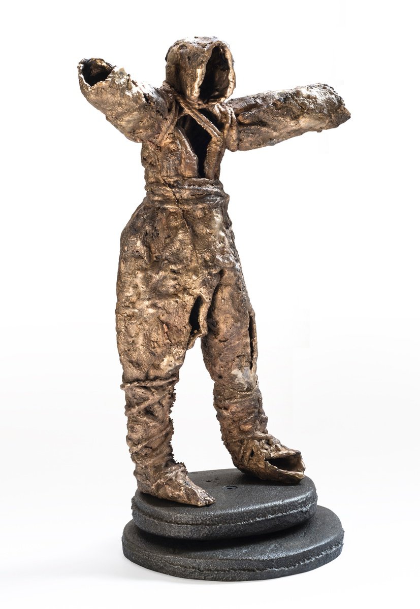 Portrait Sculpture By Nikolay Marinov, 9 X 15", Torbalani - Male Figure, Original Artwork