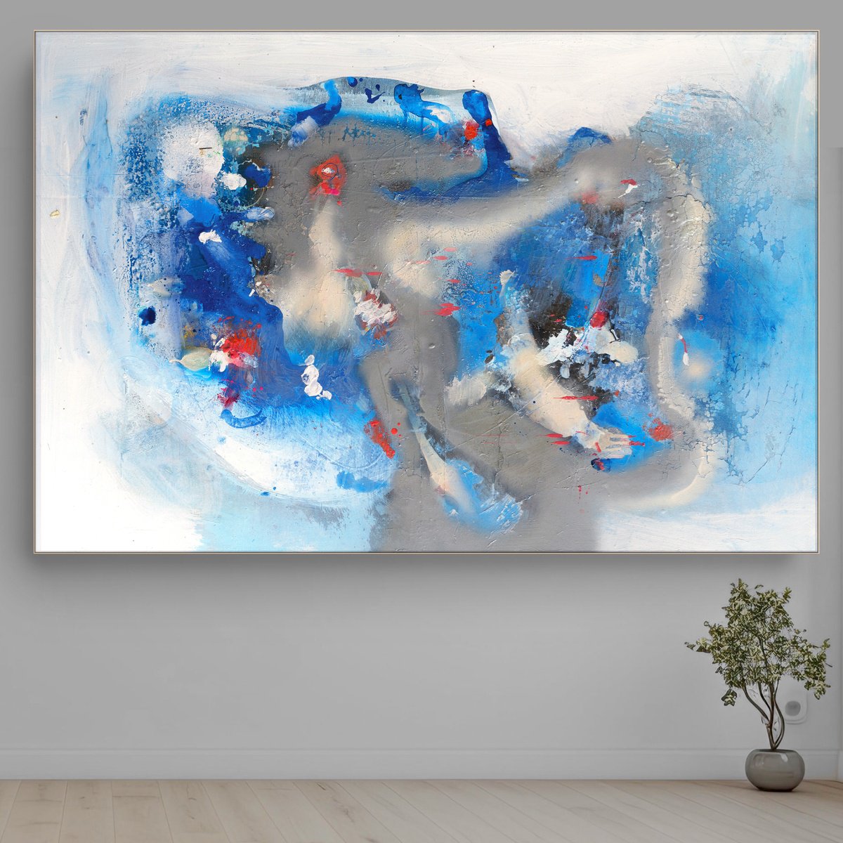 Organic Abstract Painting By Adriano Ribeiro, 47 X 31, Hero Out, Original Artwork