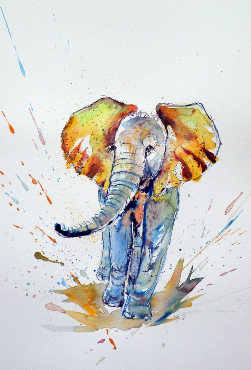 Colorful elephant (50x35 cm) by Kovcs Anna Brigitta