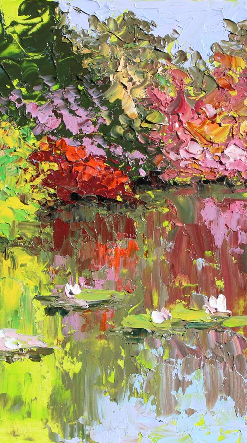 Reflections And Waterlilies by Kristen Olson Stone