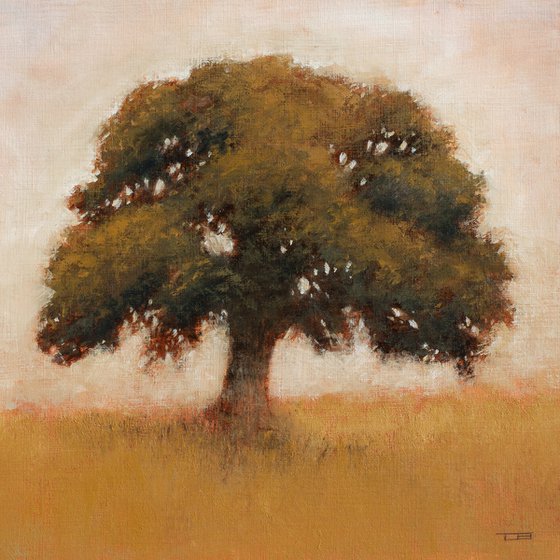 Golden Oak Tree 220507, earth tones tonal landscape with trees