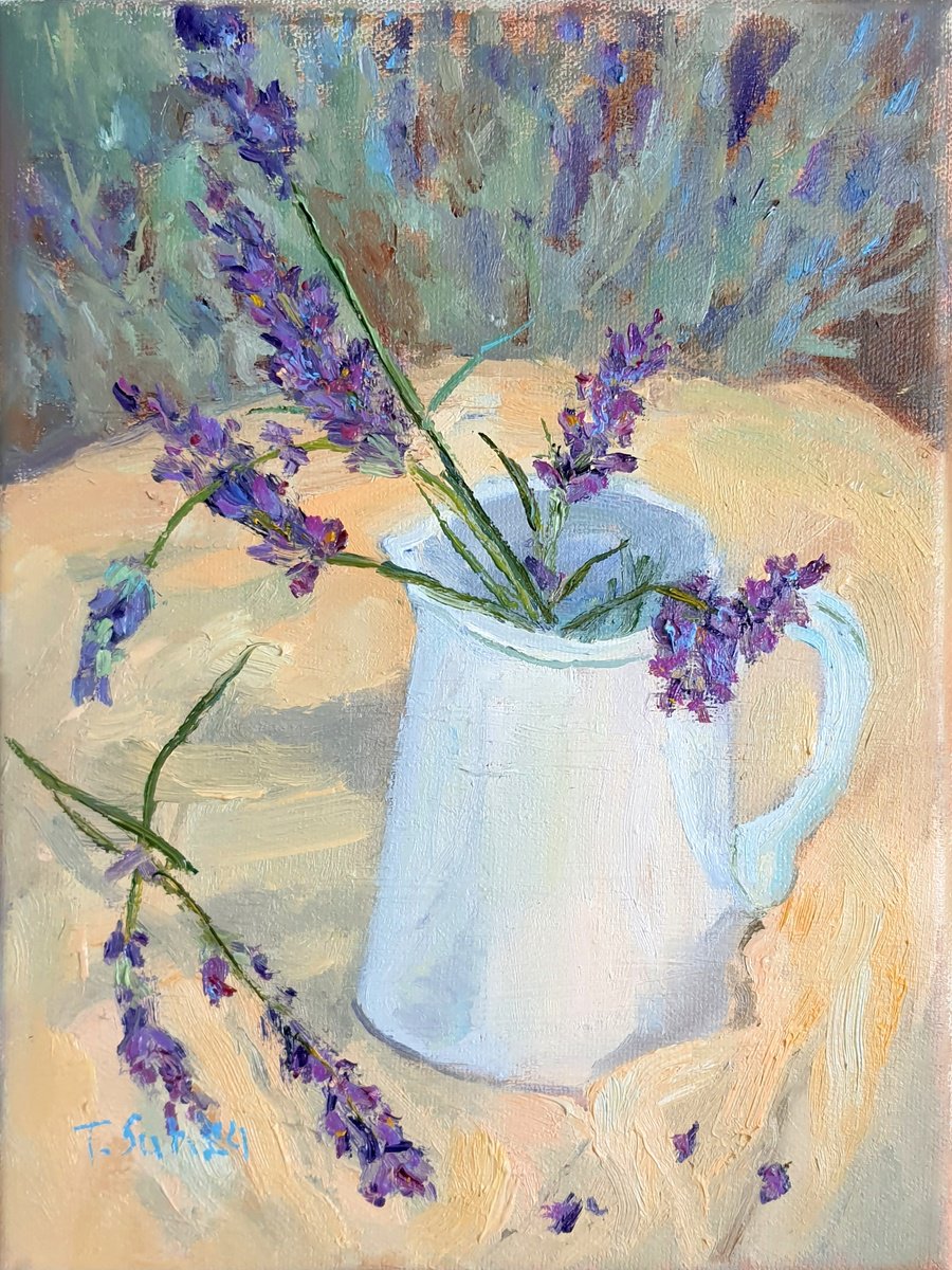 Lavender On The Vase By Tanya Sun, 7 X 9, Artwork For Sale On Artfinder