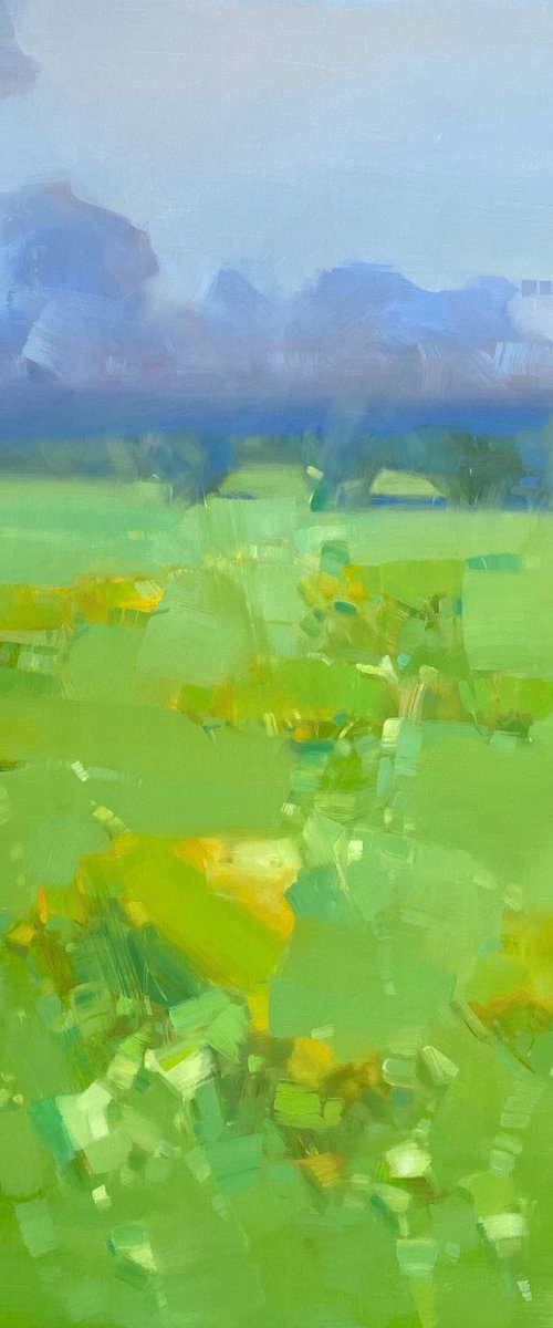 Summer Field, Original oil painting, Handmade artwork, One of a kind by Vahe Yeremyan