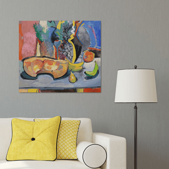 Still Life with Pumpkin and Pineapple