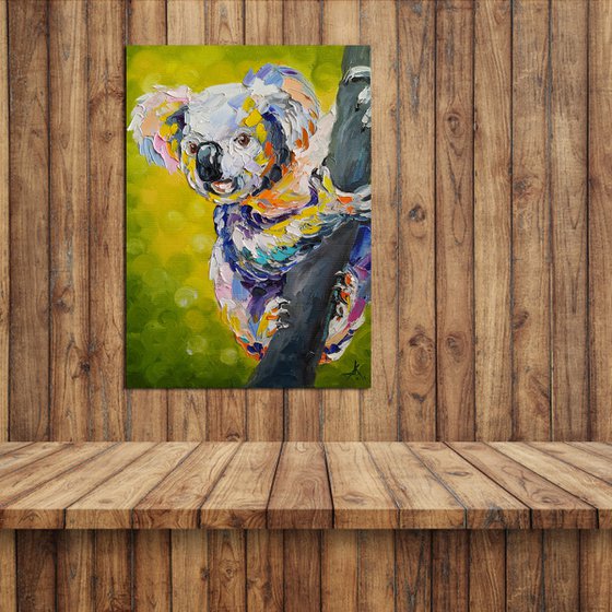 Australian koala - oil painting, Australia, koala, koala oil painting, animals, koala art