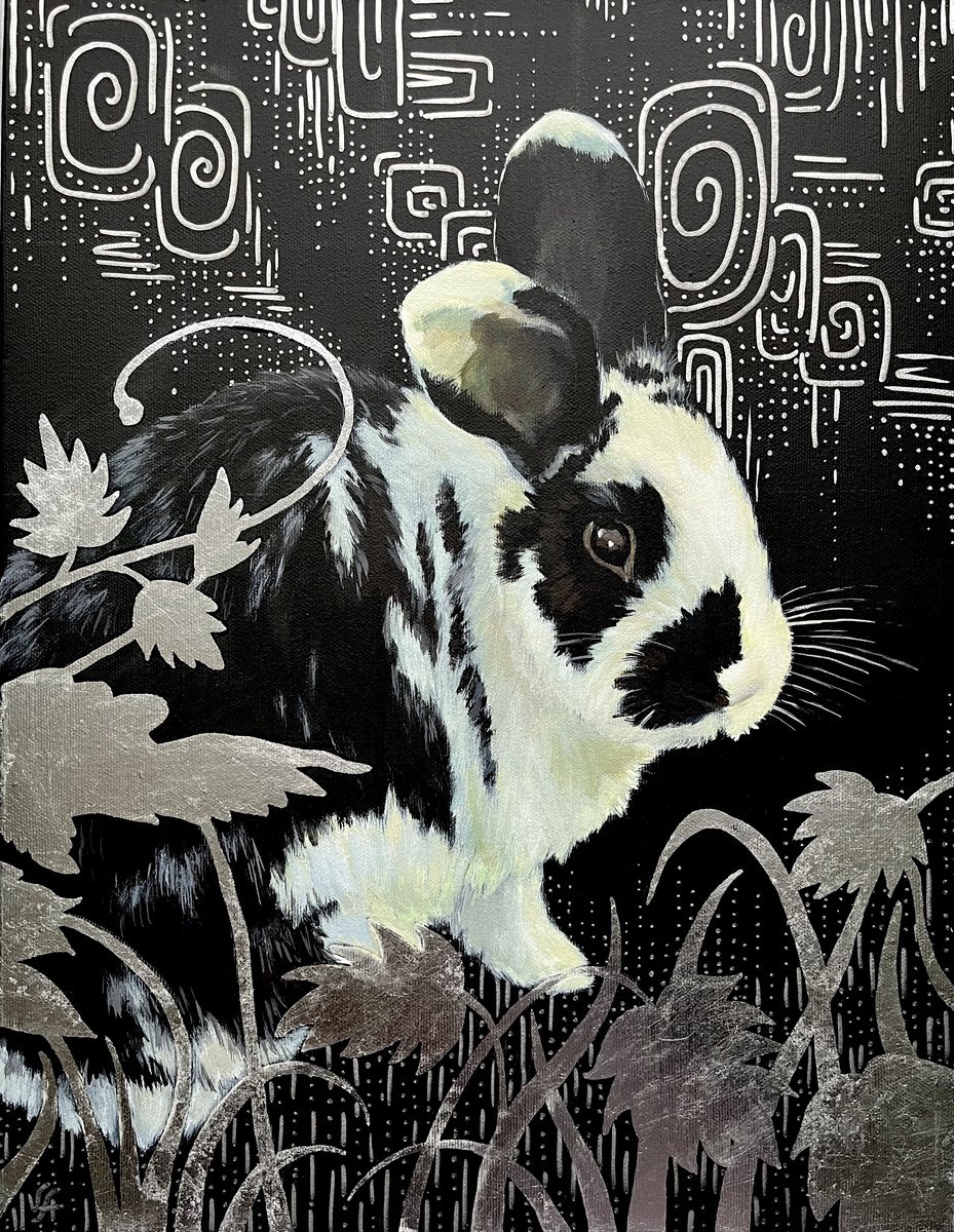 Illustrative Animal Painting By Alona Vakhmistrova, 14 X 18, Lucky, Original Artwork