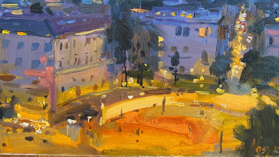 Evening panorama of Rome. Piazza del Popolo, Italy